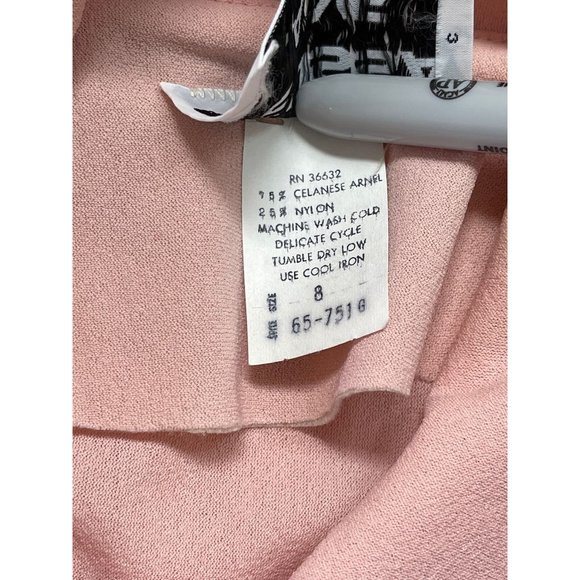 Vintage 70s Nylon Shirt Dress Size Small Collared Pastel Pink Academia Secretary - Picture 8 of 8